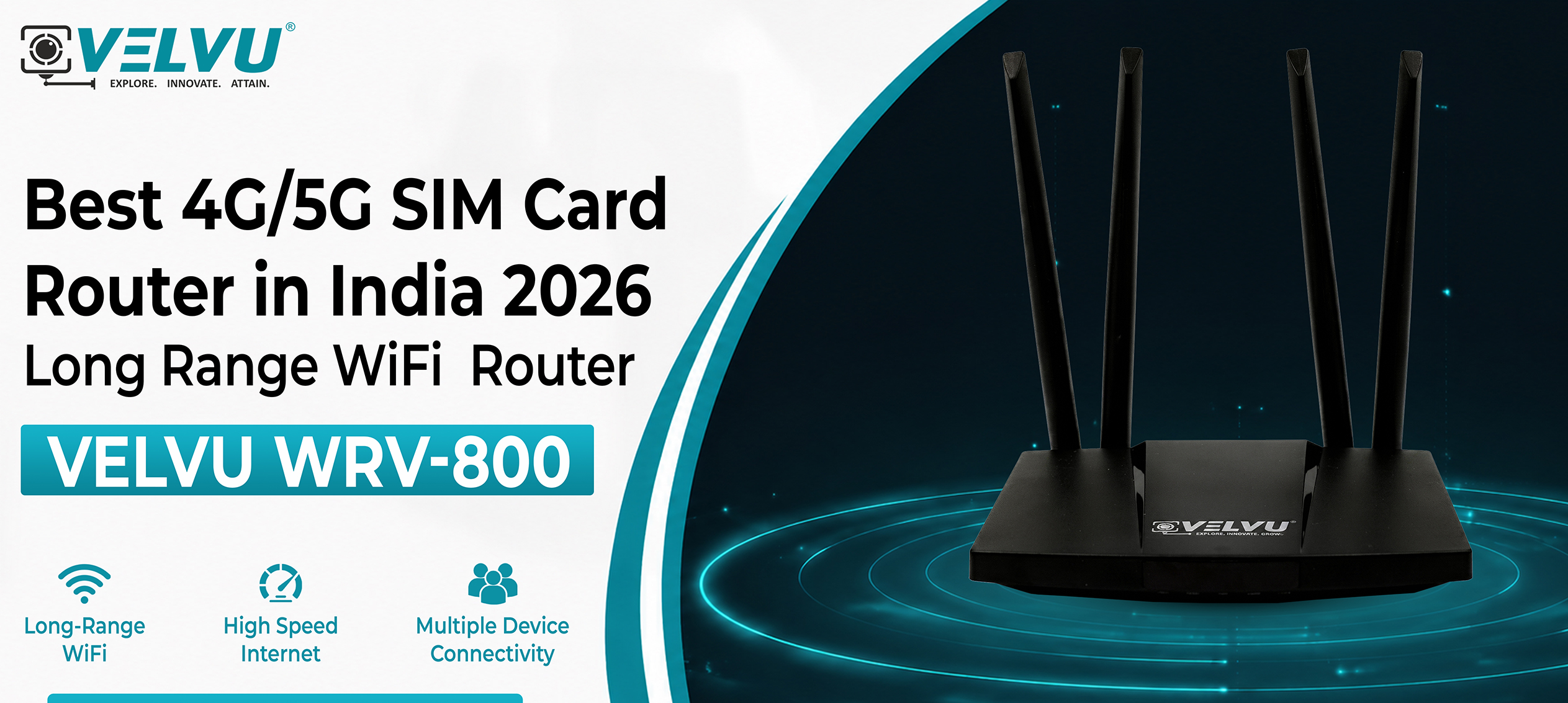 Best 4G/5G SIM Card Router in India 2026 – Long Range WiFi Router | VELVU WRV-800